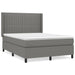 Pat box spring cu saltea, gri închis, 140x190 cm, textil - WALTI WALTI