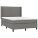 Pat box spring cu saltea, gri închis, 140x190 cm, textil - WALTI WALTI