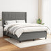 Pat box spring cu saltea, gri închis, 140x190 cm, textil - WALTI WALTI