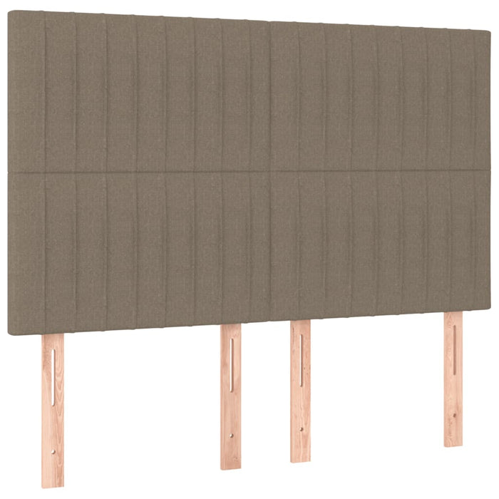 Pat box spring cu saltea, gri taupe, 140x200 cm, textil - WALTI WALTI