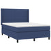 Pat box spring cu saltea, albastru, 140x200 cm, textil - WALTI WALTI