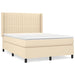 Pat continental cu saltea, crem, 140x200 cm, material textil - WALTI WALTI