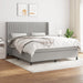 Pat continental cu saltea, gri deschis, 160x200 cm, textil - WALTI WALTI