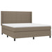 Pat box spring cu saltea, gri taupe, 160x200 cm material textil - WALTI WALTI