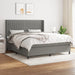Pat box spring cu saltea, gri închis, 180x200 cm, textil - WALTI WALTI