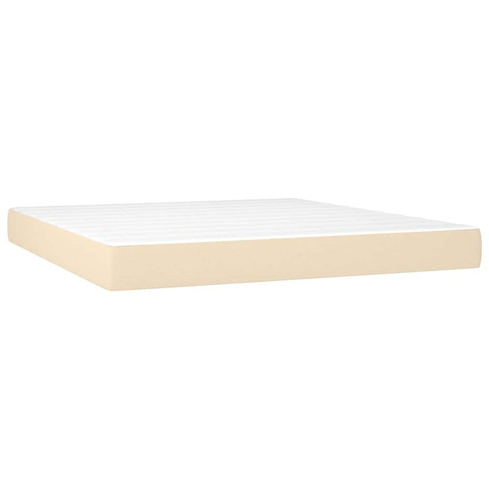 Pat continental cu saltea, crem, 180x200 cm, textil WALTI