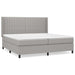Pat box spring cu saltea, gri deschis, 200x200 cm, textil - WALTI WALTI
