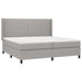 Pat box spring cu saltea, gri deschis, 200x200 cm, textil - WALTI WALTI