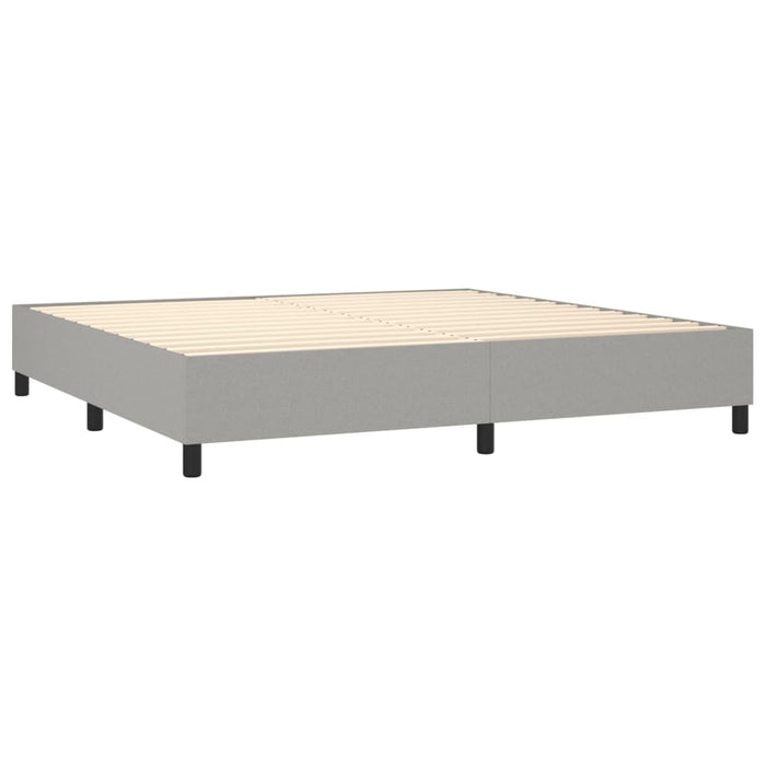 Pat box spring cu saltea, gri deschis, 200x200 cm, textil - WALTI WALTI