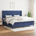 Pat box spring cu saltea, albastru, 200x200 cm, textil - WALTI WALTI
