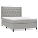 Pat box spring cu saltea, gri deschis, 140x190 cm, textil - WALTI WALTI