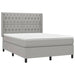 Pat box spring cu saltea, gri deschis, 140x190 cm, textil - WALTI WALTI
