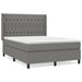 Pat box spring cu saltea, gri închis, 140x190 cm, textil - WALTI WALTI
