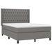 Pat box spring cu saltea, gri închis, 140x190 cm, textil - WALTI WALTI