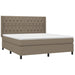 Pat box spring cu saltea, gri taupe, 160x200 cm material textil - WALTI WALTI