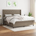 Pat box spring cu saltea, gri taupe, 160x200 cm material textil - WALTI WALTI