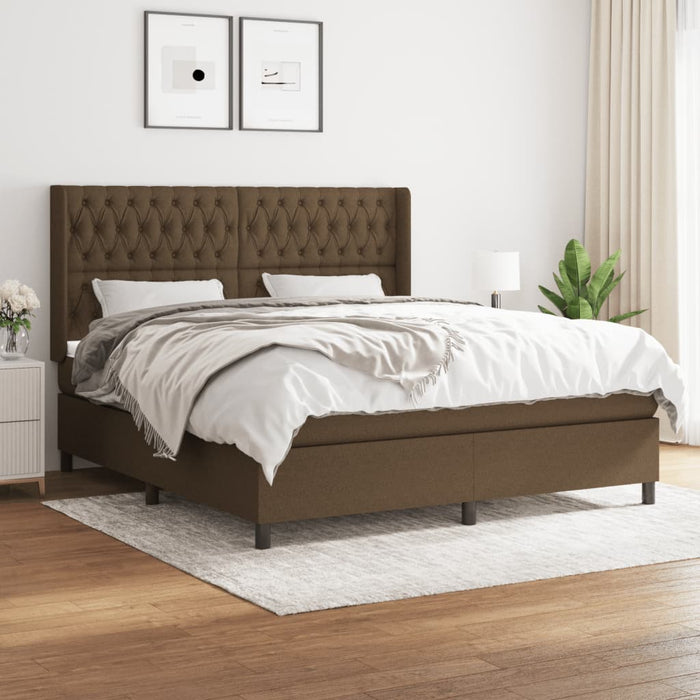 Pat continental cu saltea maro închis 180x200cm material textil - WALTI WALTI