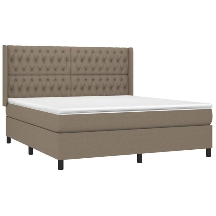 Pat continental cu saltea, gri taupe, 180x200 cm, textil - WALTI WALTI