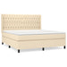 Pat continental cu saltea, crem, 180x200 cm, textil - WALTI WALTI