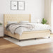 Pat continental cu saltea, crem, 180x200 cm, textil - WALTI WALTI