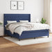 Pat box spring cu saltea, albastru, 180x200 cm, material textil - WALTI WALTI