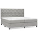 Pat box spring cu saltea, gri deschis, 200x200 cm, textil - WALTI WALTI