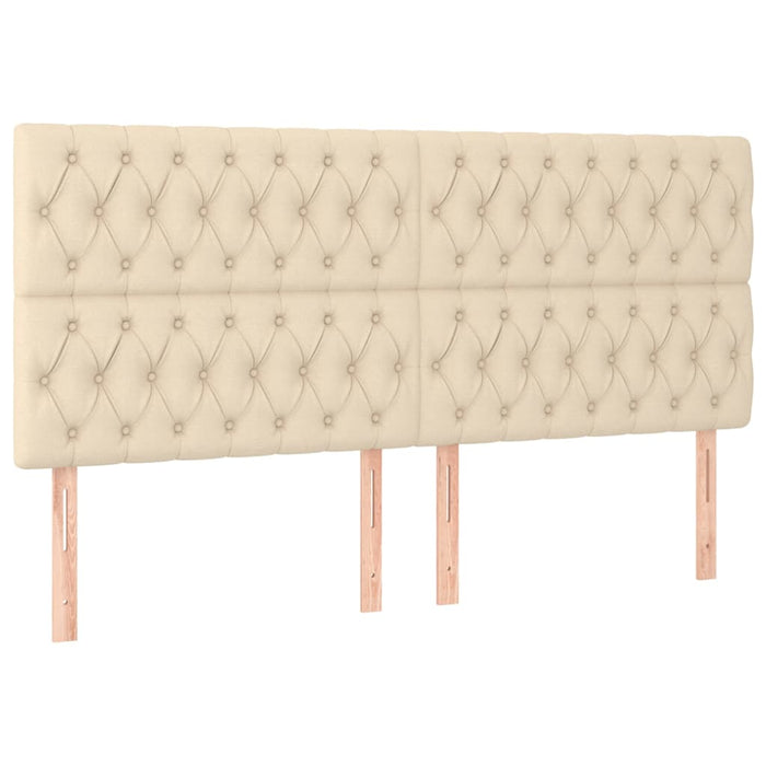 Pat box spring cu saltea, crem, 200x200 cm, textil WALTI