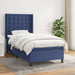 Pat box spring cu saltea, albastru, 90x200 cm, textil - WALTI WALTI