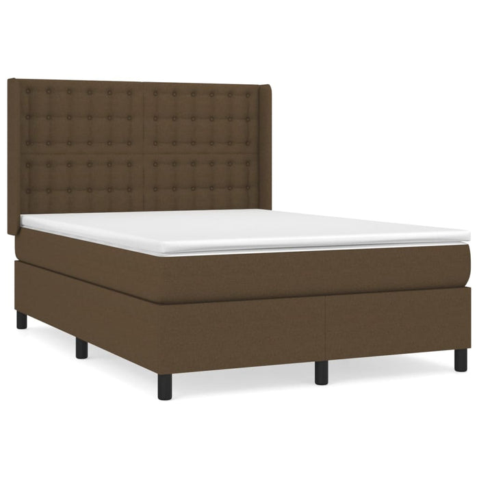 Pat box spring cu saltea, maro închis, 140x200 cm, textil - WALTI WALTI