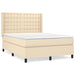 Pat box spring cu saltea, crem, 140x200 cm, textil - WALTI WALTI