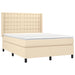 Pat box spring cu saltea, crem, 140x200 cm, textil - WALTI WALTI