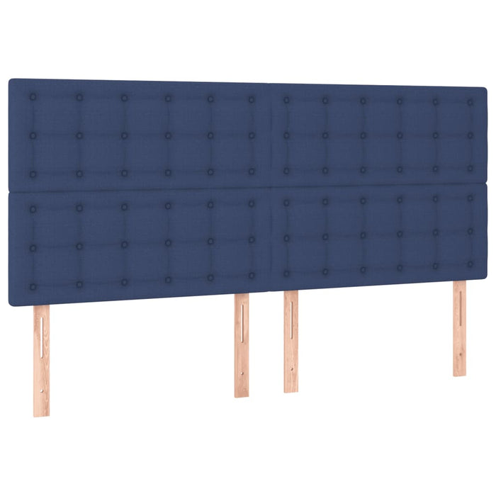 Pat continental cu saltea, albastru, 160x200cm, material textil - WALTI WALTI