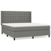 Pat box spring cu saltea, gri închis, 180x200 cm, textil - WALTI WALTI