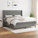 Pat box spring cu saltea, gri închis, 180x200 cm, textil - WALTI WALTI