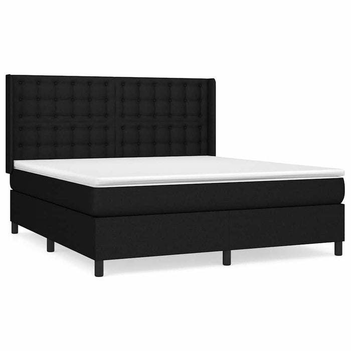 Pat box spring cu saltea, negru, 180x200 cm, catifea - WALTI WALTI