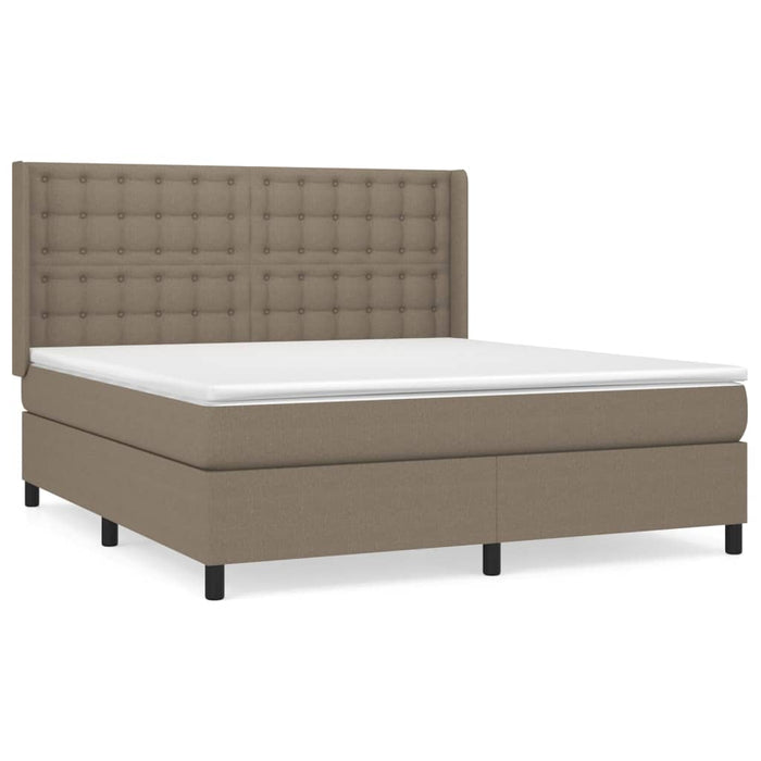 Pat continental cu saltea, gri taupe, 180x200 cm, textil - WALTI WALTI