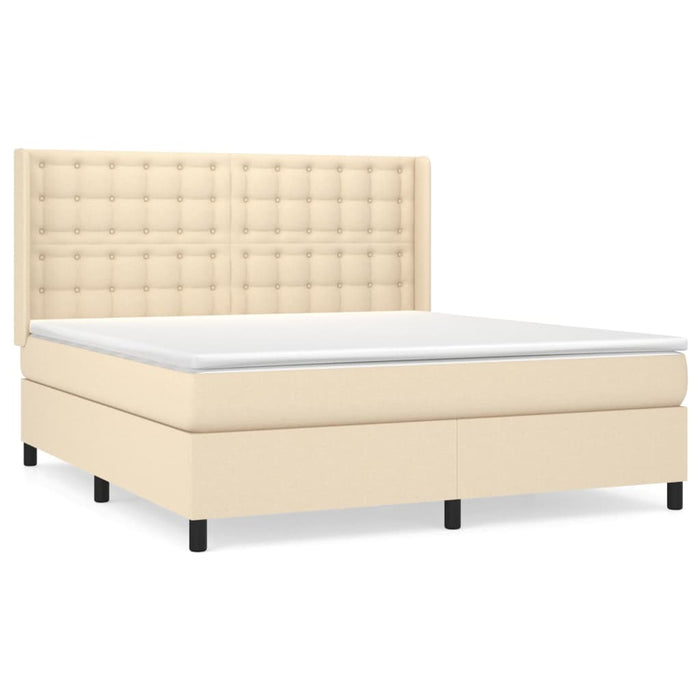 Pat continental cu saltea, crem, 180x200 cm, textil - WALTI WALTI