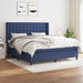 Pat box spring cu saltea, albastru, 180x200 cm, material textil - WALTI WALTI
