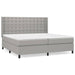 Pat box spring cu saltea, gri deschis, 200x200 cm, textil - WALTI WALTI