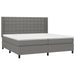 Pat box spring cu saltea, gri închis, 200x200 cm, textil - WALTI WALTI