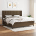 Pat box spring cu saltea, maro închis, 200x200 cm, textil - WALTI WALTI