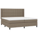 Pat box spring cu saltea, gri taupe, 200x200 cm, textil - WALTI WALTI