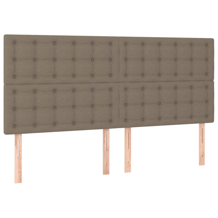 Pat box spring cu saltea, gri taupe, 200x200 cm, textil - WALTI WALTI