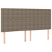 Pat box spring cu saltea, gri taupe, 200x200 cm, textil - WALTI WALTI
