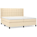 Pat box spring cu saltea, crem, 200x200 cm, textil - WALTI WALTI