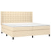 Pat box spring cu saltea, crem, 200x200 cm, textil - WALTI WALTI