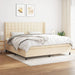 Pat box spring cu saltea, crem, 200x200 cm, textil - WALTI WALTI