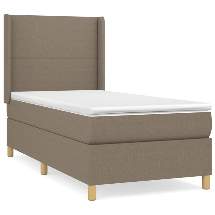 Pat box spring cu saltea, gri taupe, 80x200 cm, textil - WALTI WALTI