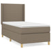 Pat box spring cu saltea, gri taupe, 80x200 cm, textil - WALTI WALTI