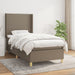 Pat box spring cu saltea, gri taupe, 80x200 cm, textil - WALTI WALTI